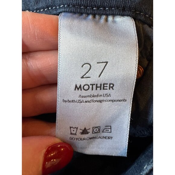 Mother Jeans Women 27 Blue Midnight‎ Denim High Waisted Looker Ankle Fray - Picture 11 of 14